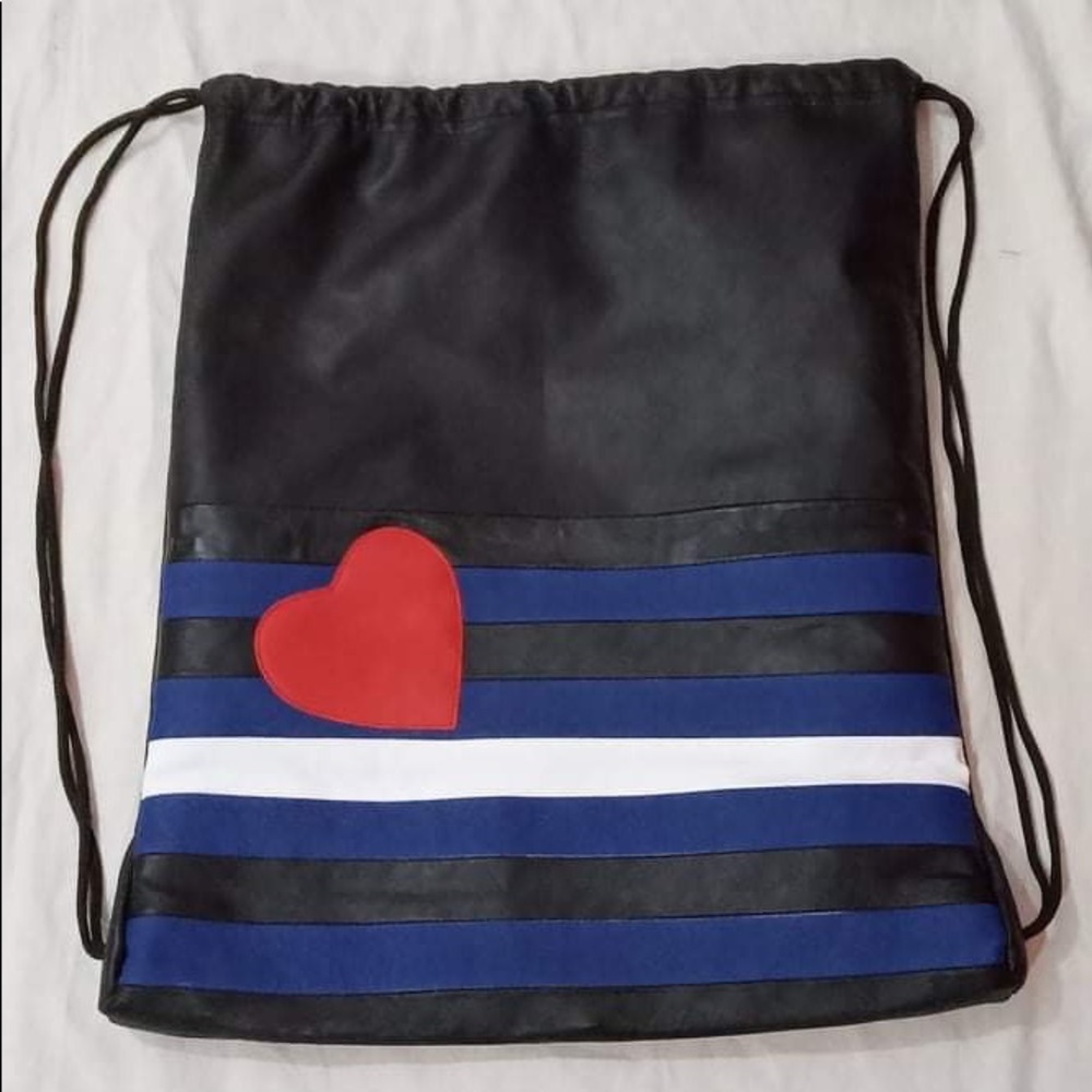 Leather Flag gymsack backpack made of leather